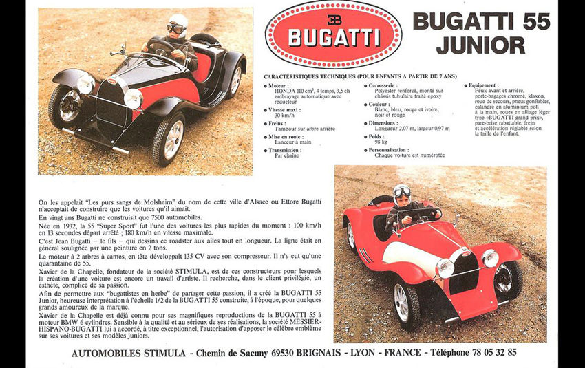 1980 STIMULA “DE LA CHAPELLE” BUGATTI 55 JUNIOR 1/2